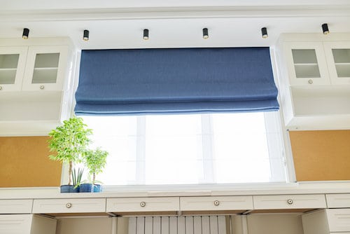 Roman blinds in a kitchen